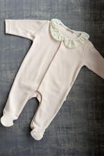 Baby Gi peach cotton collared babygrow