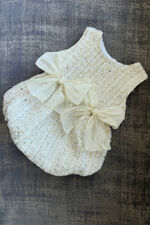 Phi gold tweed bows romper