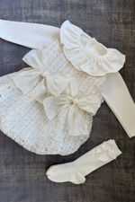 Phi gold tweed bows romper