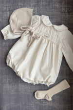 Foque cream long sleeve romper 
