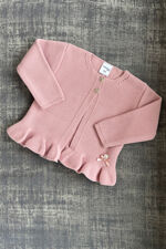 Valentina dusky pink frill cardigan