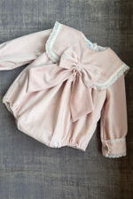 Be chic rosa pink bow romper