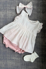 Calamaro pink bow back top and jam pants set