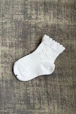 Condor white embossed bow sock