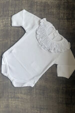 Calamaro London white frill collar vest 