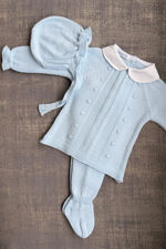 Juliana baby blue peter pan collar knitted set