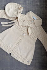 Juliana beige bow knitted coat