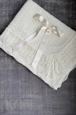 Juliana cream satin bow blanket
