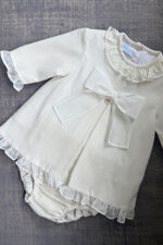 Foque cream bow dress and knickers 