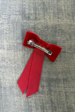 Condor red coquette velvet hair bow