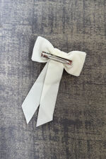 Condor cream coquette velvet hair bow