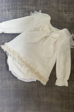 Naxos cream organza collar dress and knickers set
