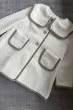 Be chic ivory and beige boucle coat