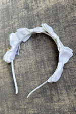 Jamiks white bow headband