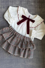 Phi brown sequin tartan set
