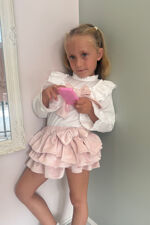 Puro mimo claudia pink blouse and bloomer set 