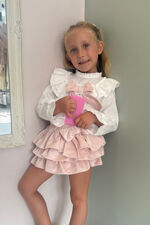 Puro mimo claudia pink blouse and bloomer set 