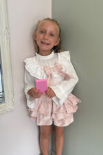Puro mimo claudia pink blouse and bloomer set 