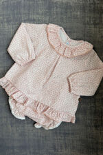 Calamaro pink floral dress and knickers set