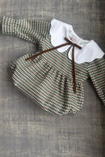 Phi brown and green check romper