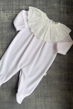Baby Gi baby pink broderie anglaise collar babygrow