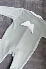 Baby Gi mint velour angel wing babygrow