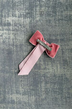 Condor dusky pink coquette velvet hair bow