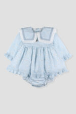 Foque blue sheep print dress and knicker set