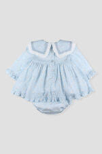 Foque blue sheep print dress and knicker set