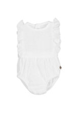 Calamaro white swiss dot romper