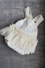 Naxos cream tulle bow romper 