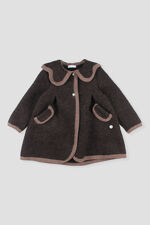 Foque girls brown felted wool coat