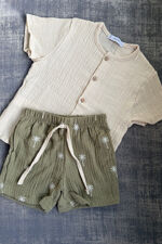 Calamaro boys palm tree shorts set