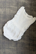 Calamaro white swiss dot romper