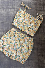 Calamaro lemon print shorts and crop top set