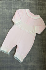 Mintini pink bow knitted romper FINAL SALE