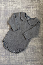 Calamaro grey long sleeve peter pan collar vest
