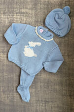 Juliana blue bunny knitted set