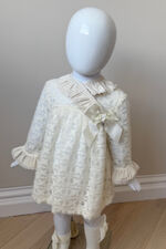 Foque ivory bow dress and knickers set
