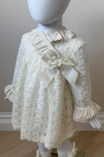 Foque ivory bow dress and knickers set