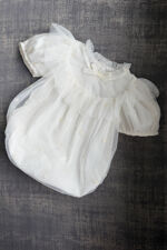 Phi ivory tulle floral embroidered romper 