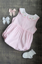 Phi cherry embroidered collar romper 