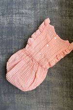 Calamaro coral swiss dot romper