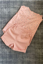 Valentina bow blouse and shorts set