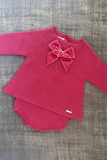 Condor beet pink bow knitted set
