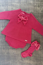 Condor beet pink bow knitted set