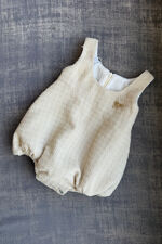 Be Chic beige boucle bow romper