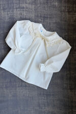 Be chic cream lace trim collar blouse