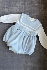 Be Chic blue cord sailor romper