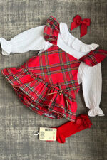 Marta y paula amor tartan romper and blouse set 